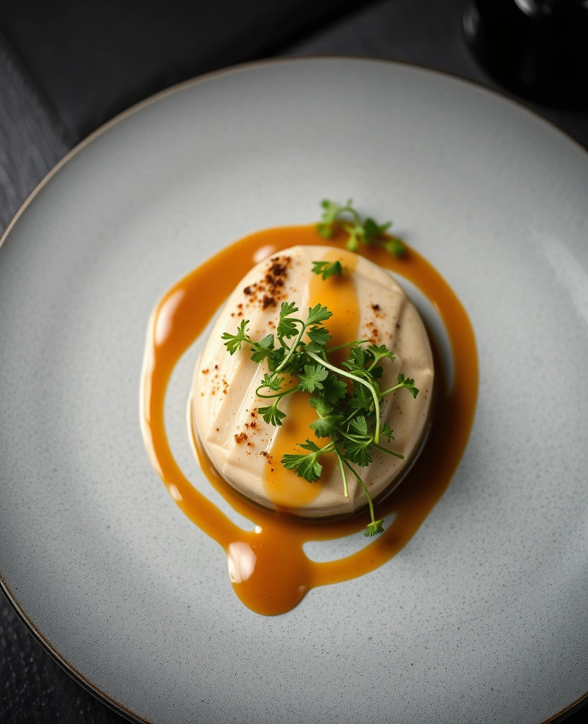 Artfully plated seasonal dish from our kitchen