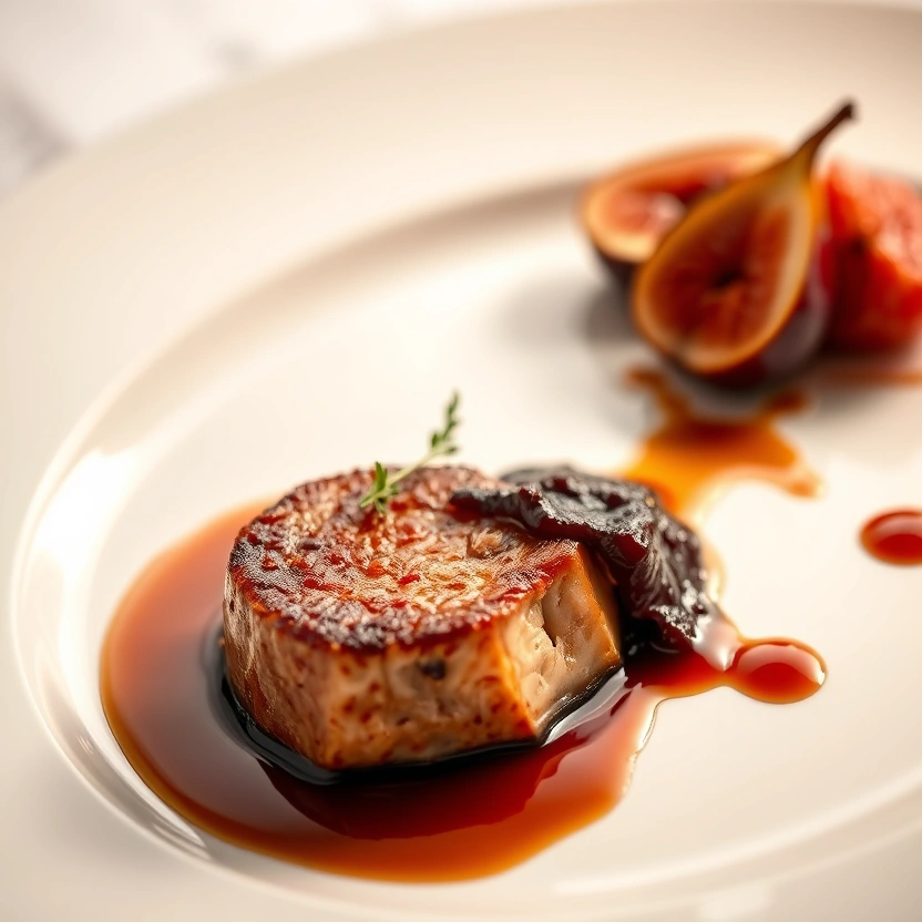 Seared foie gras with caramelized fig and balsamic
